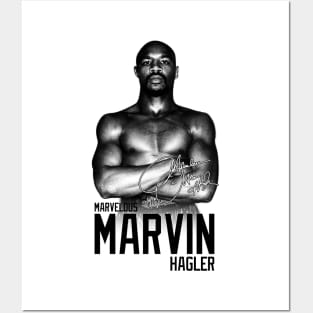 Marvelous Marvin Hagler Boxing Legend Signature Vintage Retro 80s 90s Bootleg Rap Style Posters and Art